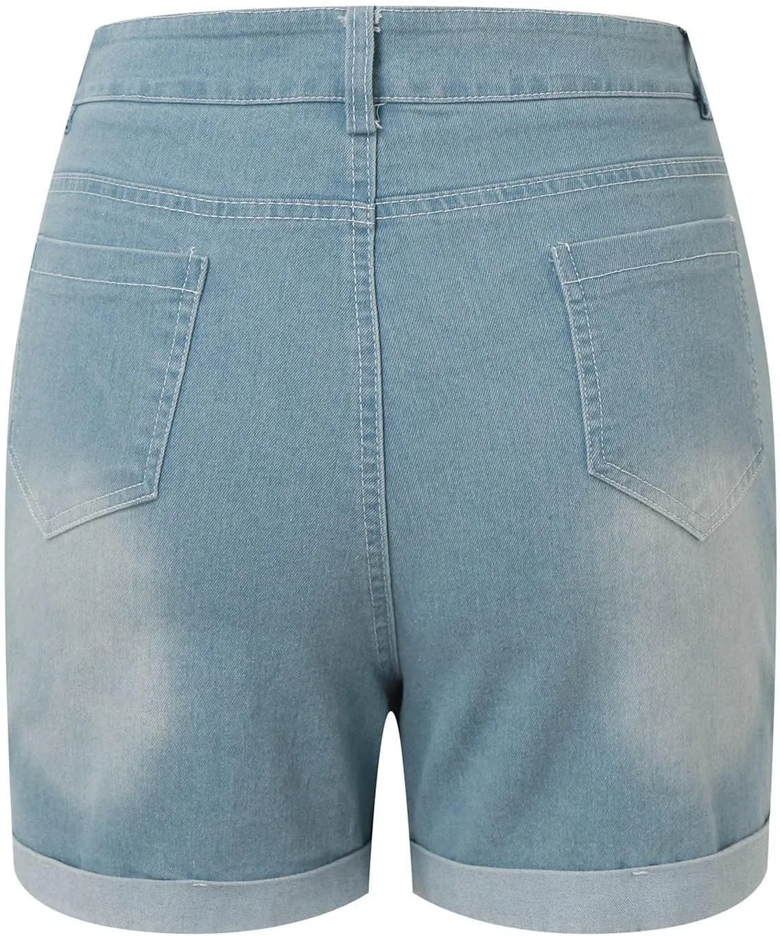 Denim Shorts Women High Waisted Stretchy Rolled Hem Jean Shorts Straight Leg Baggy Casual Y2K Jorts Short with Pocket