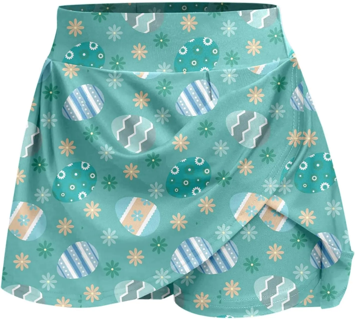 Easter Tennis Skirt for Women High Waisted Flowy Athletic Running Shorts Bunny Rabbit Egg Graphic Yoga Skort