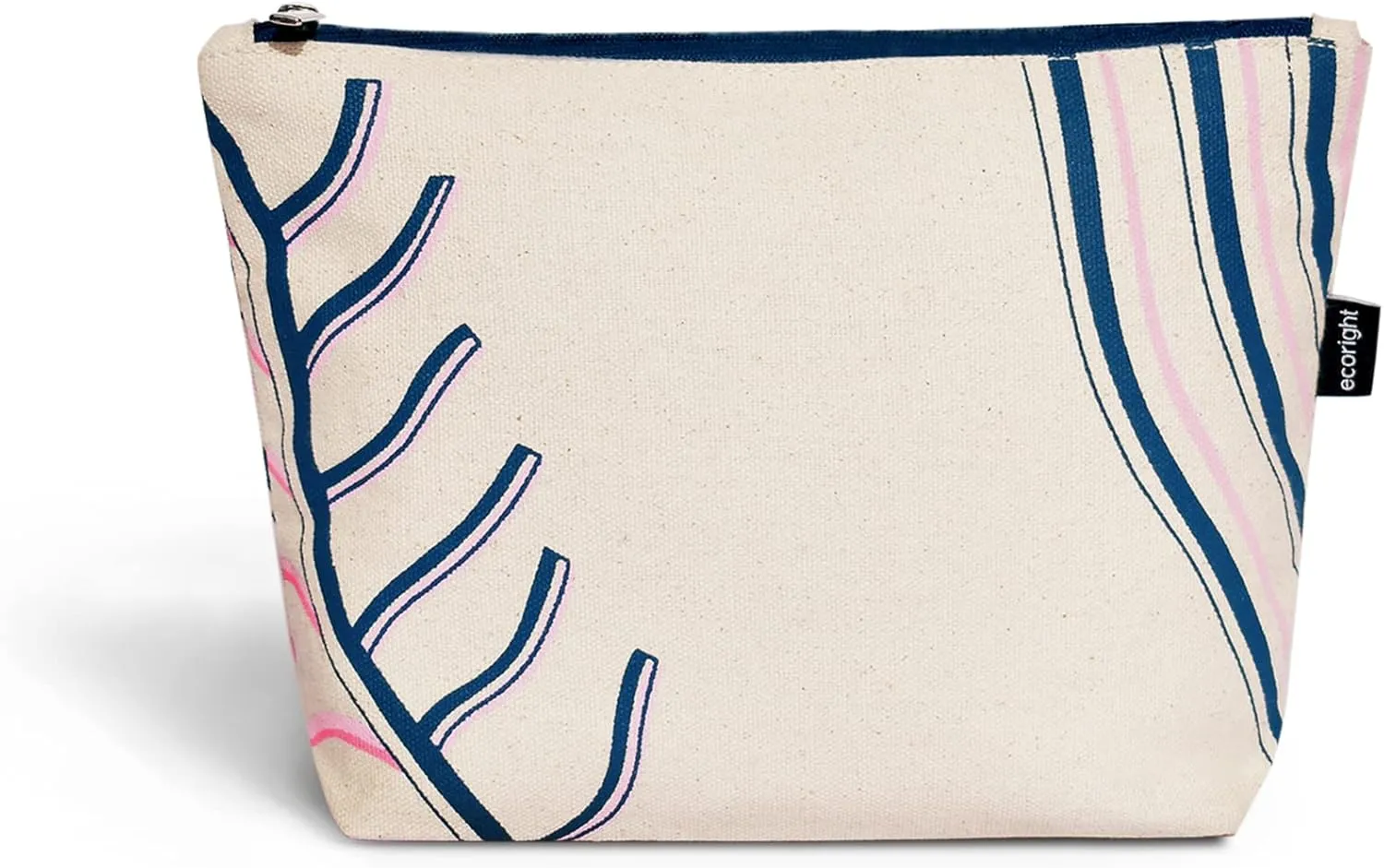 Eco Right Canvas Cosmetic Bag: Travel Makeup Pouch For Women & Girls, Zipper Purse Organizer, Stylish Canvas Cotton Aesthetic, Large Capacity, Toiletry Storage, Purse-friendly