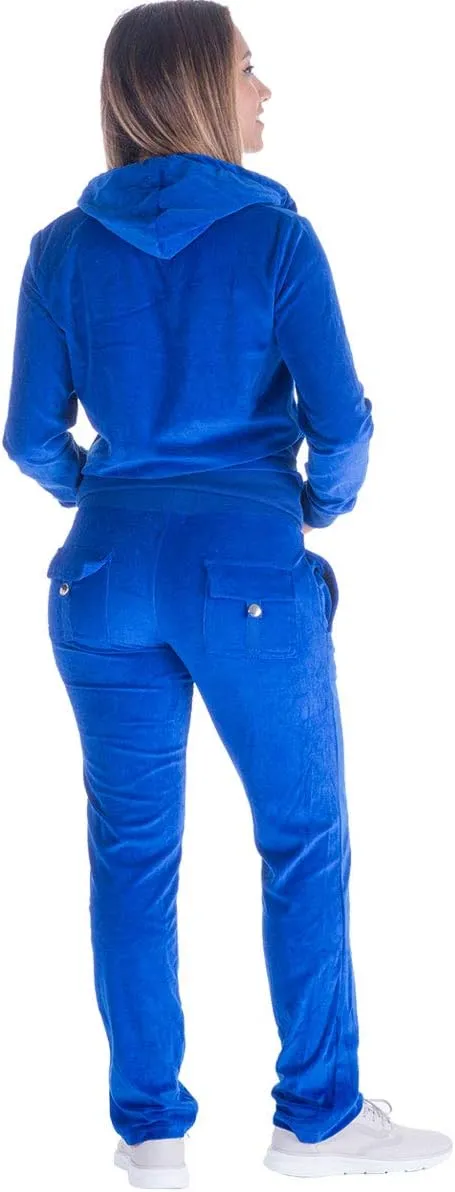 Facitisu Tracksuit for Women Set 2 Piece Joggers Velour Jogging Sweat Outfits Hoodie and Sweatpants Set