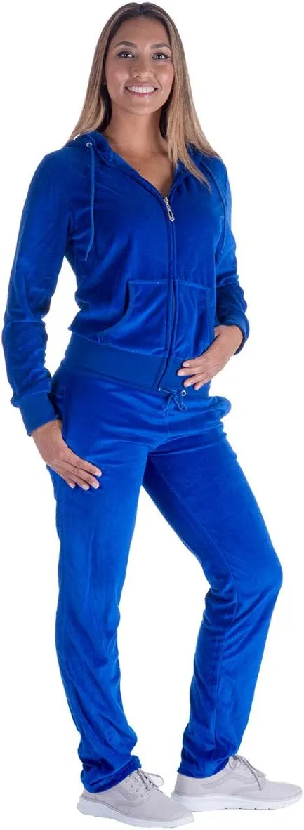 Facitisu Tracksuit for Women Set 2 Piece Joggers Velour Jogging Sweat Outfits Hoodie and Sweatpants Set