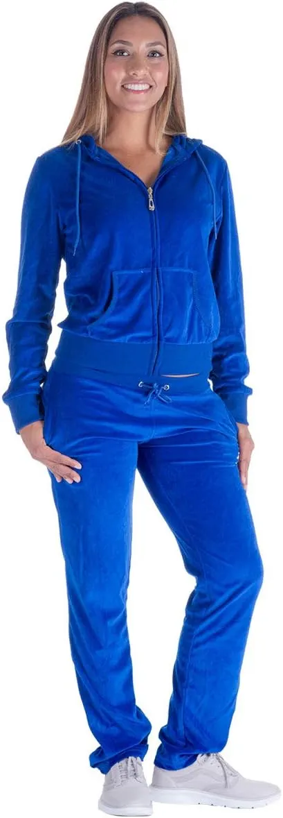 Facitisu Tracksuit for Women Set 2 Piece Joggers Velour Jogging Sweat Outfits Hoodie and Sweatpants Set