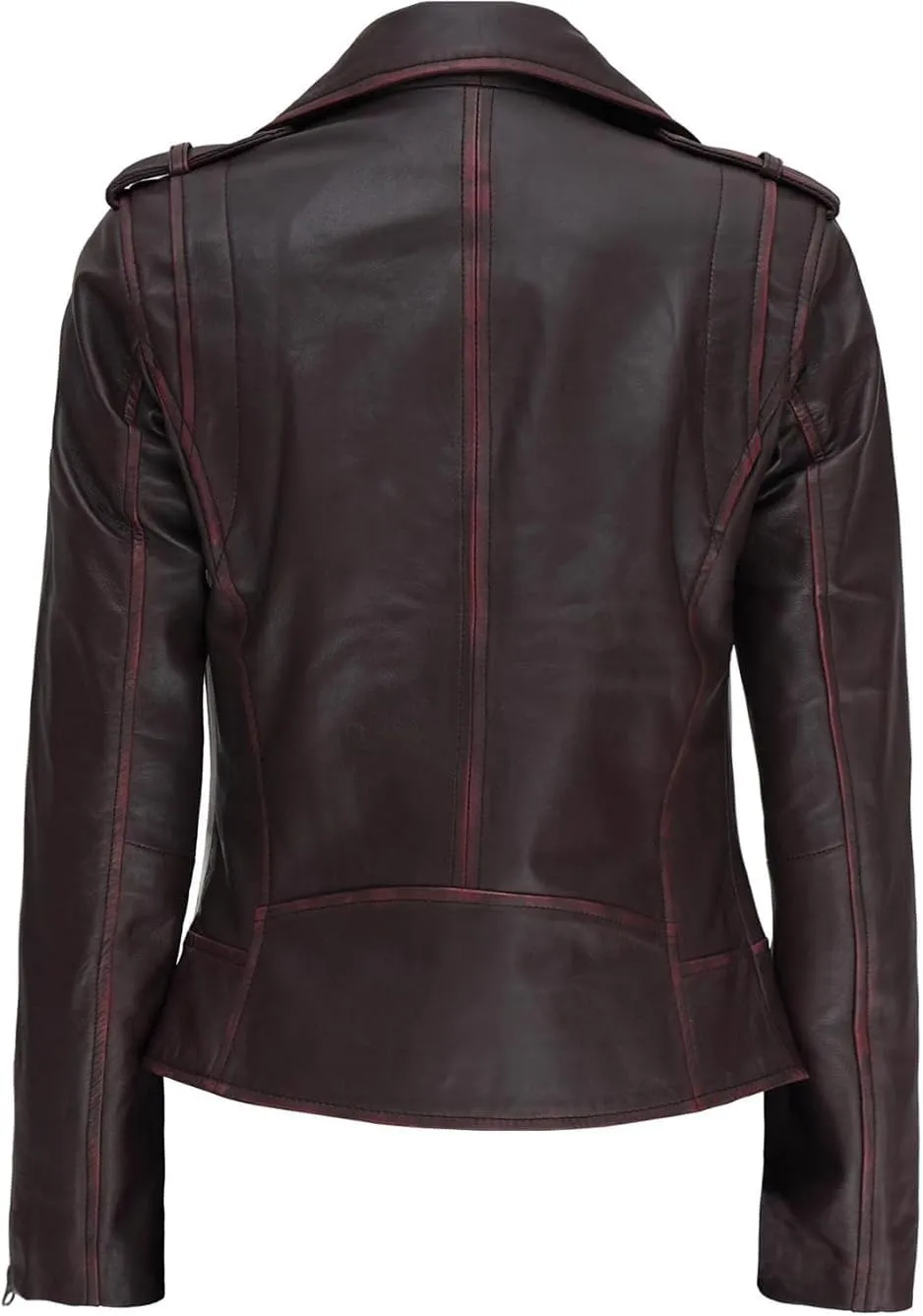 fjackets Moto Style Women's Real Leather Asymmetrical Jacket - Year-Round Statement Piece