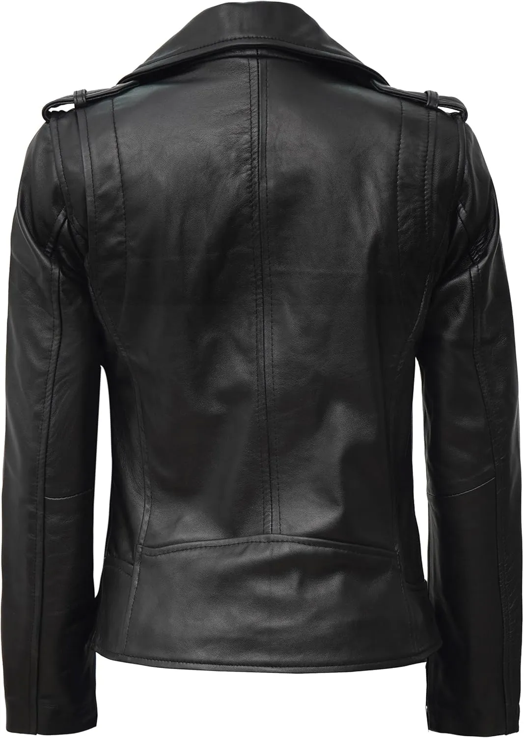 fjackets Moto Style Women's Real Leather Asymmetrical Jacket - Year-Round Statement Piece