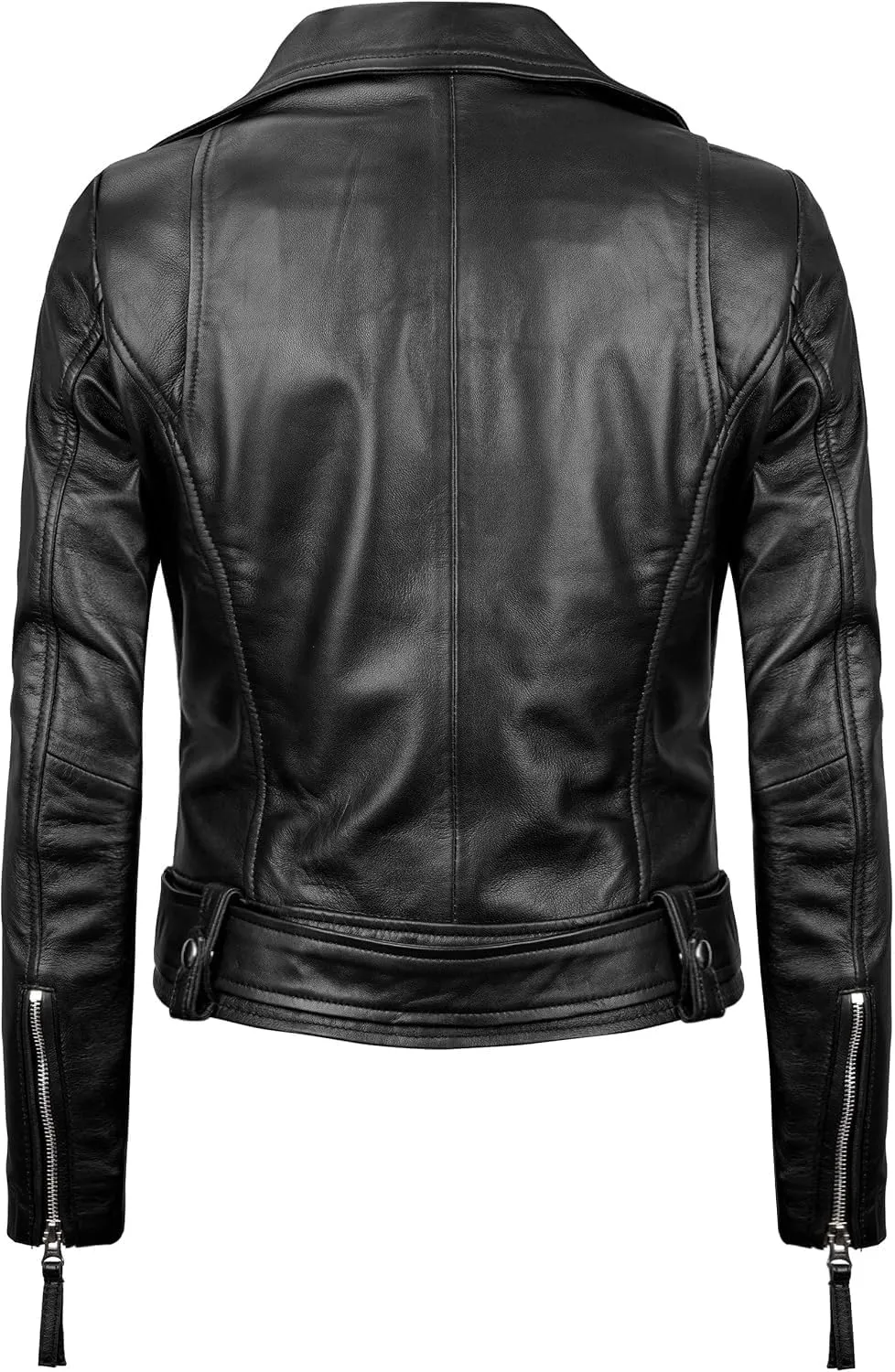 fjackets Moto Style Women's Real Leather Asymmetrical Jacket - Year-Round Statement Piece