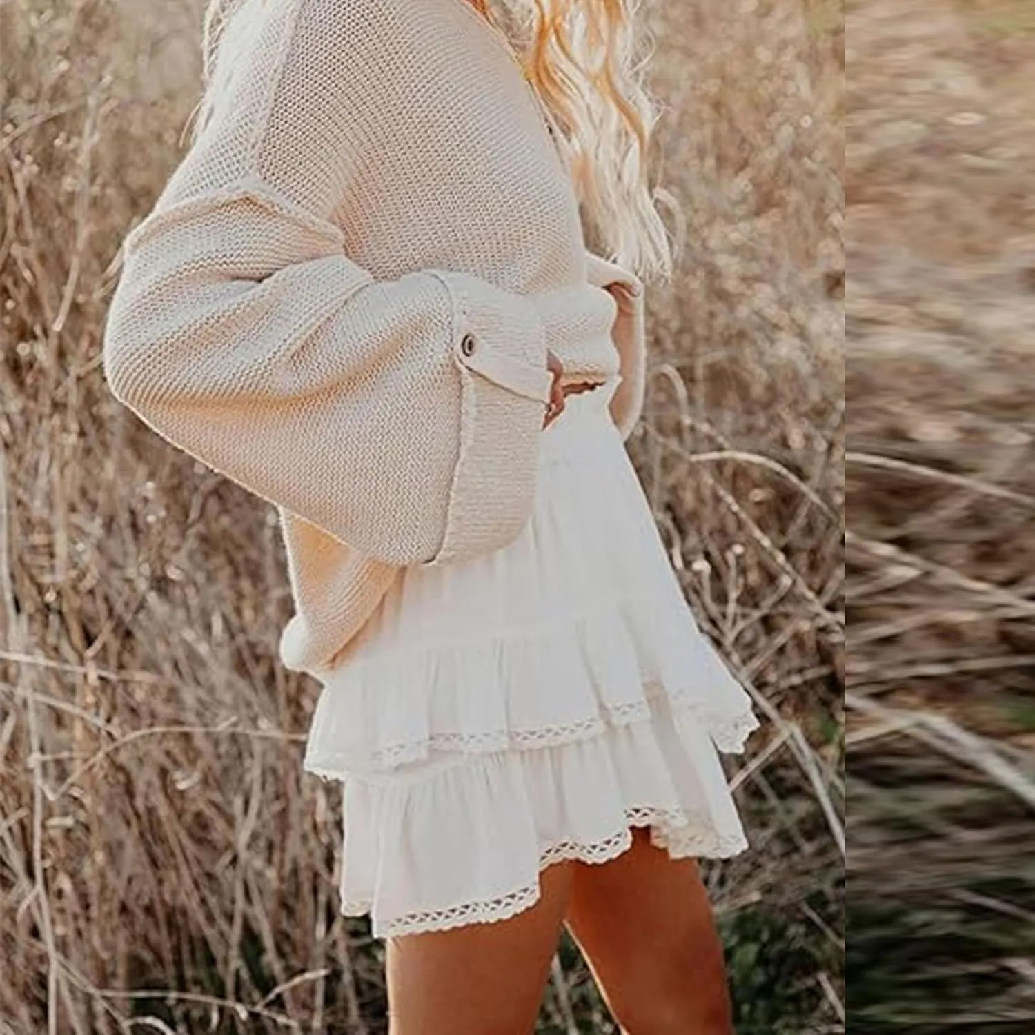 Flowy Shorts for Women Ruffle Skorts Boho Tiered Mini Skirts High Waisted Tennis Skort Concert Outfits