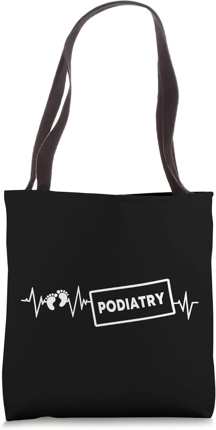 Funny Podiatry Heartbeat Podiatric Medicine Foot Doctor Tote Bag