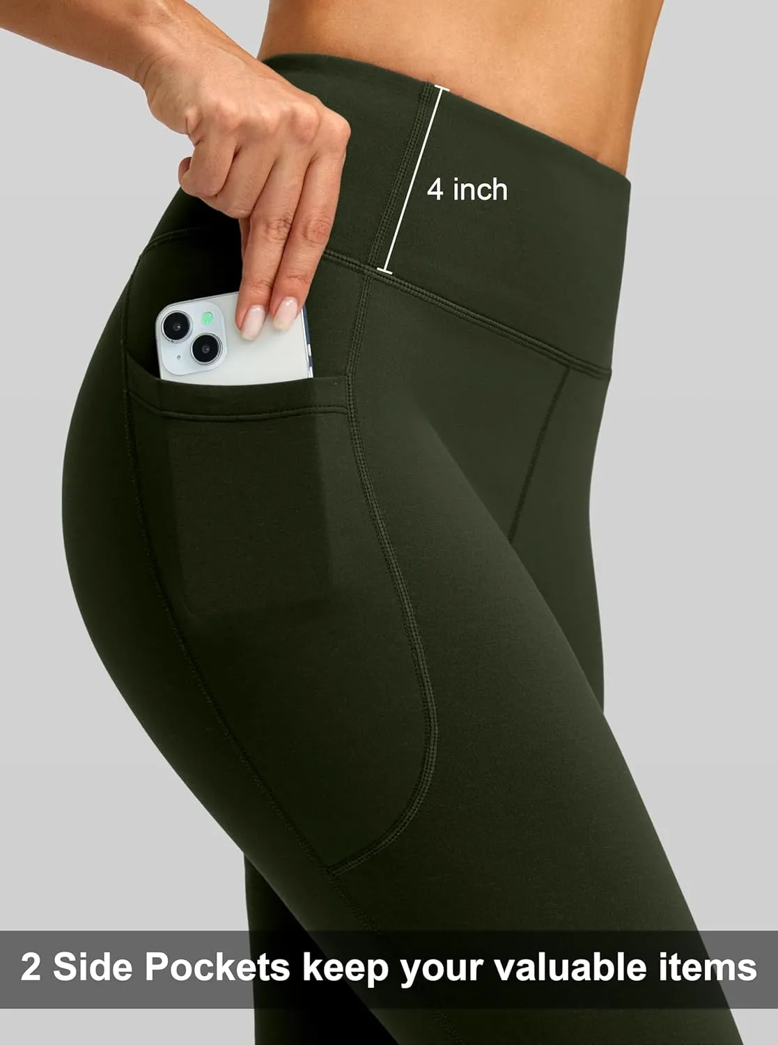 G Gradual Women's Fleece Lined Pants High Waist Winter Thermal Warm Flare Leggings Hiking Yoga Pants Women with Pockets