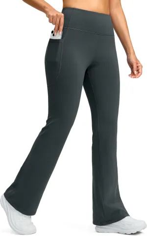 G Gradual Women's Fleece Lined Pants High Waist Winter Thermal Warm Flare Leggings Hiking Yoga Pants Women with Pockets
