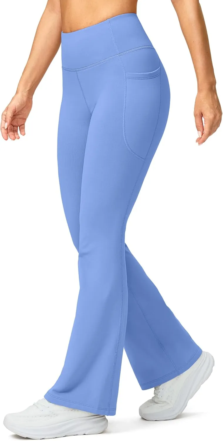 G Gradual Women's Fleece Lined Pants High Waist Winter Thermal Warm Flare Leggings Hiking Yoga Pants Women with Pockets