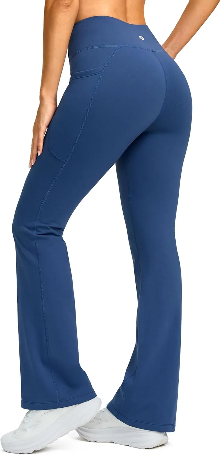 G Gradual Women's Fleece Lined Pants High Waist Winter Thermal Warm Flare Leggings Hiking Yoga Pants Women with Pockets