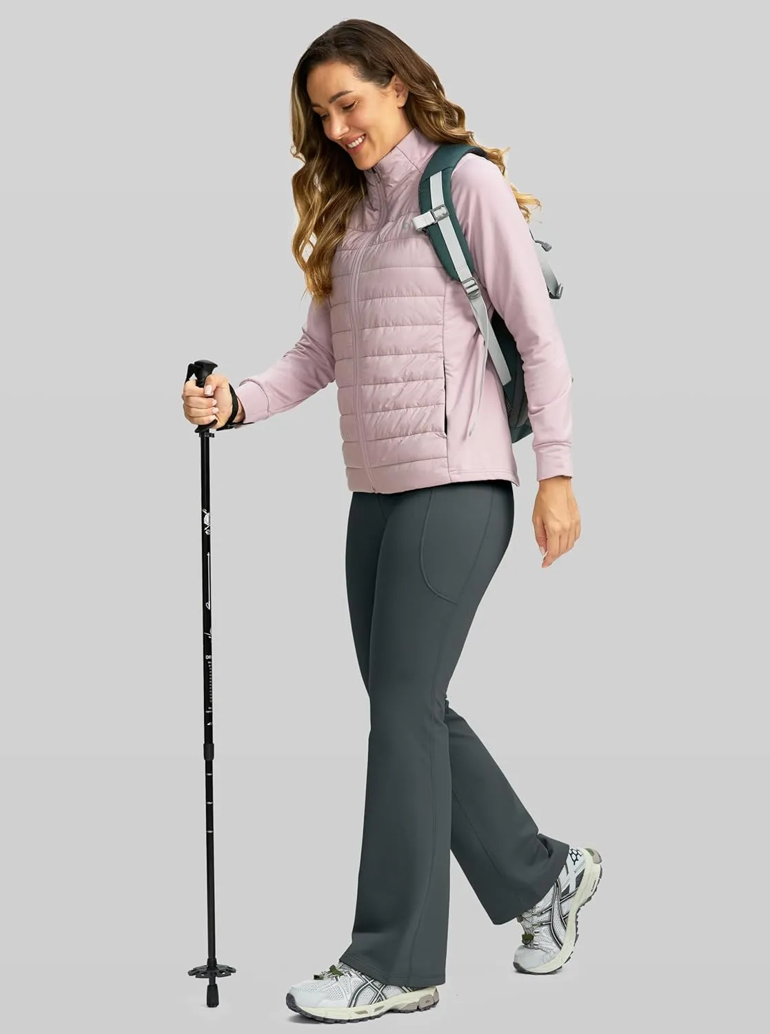 G Gradual Women's Fleece Lined Pants High Waist Winter Thermal Warm Flare Leggings Hiking Yoga Pants Women with Pockets