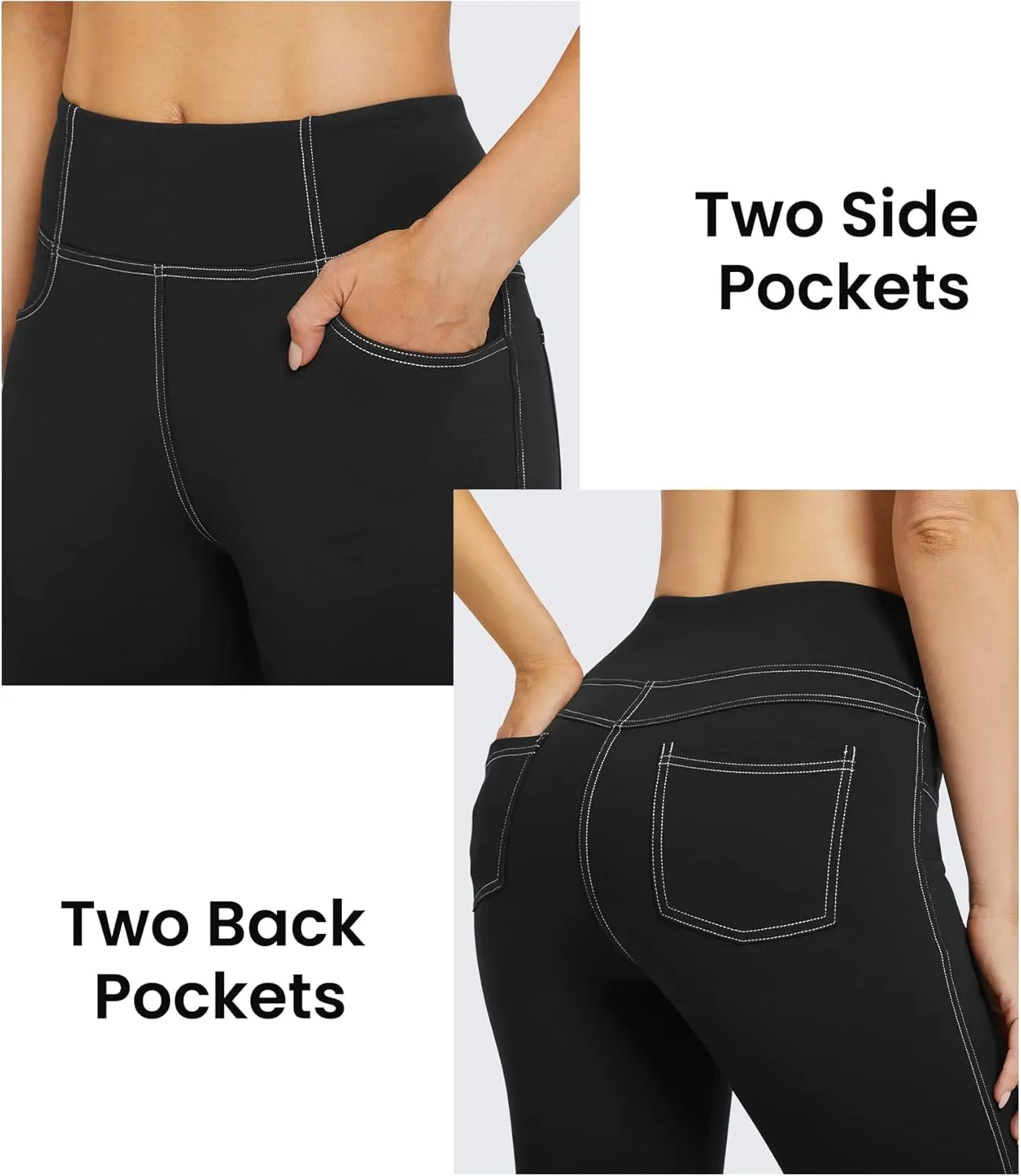 G4Free Fleece Lined Flare Leggings for Women High Waisted Thermal Bootcut Yoga Pants with 4 Pockets