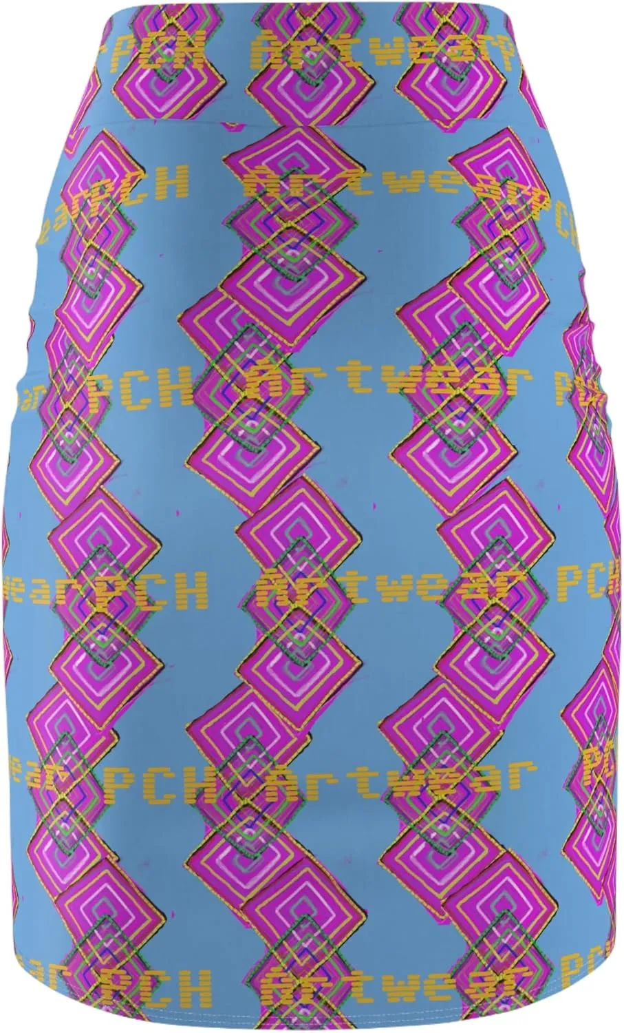 Geometric Pattern Skirt  Bold and Stylish Pencil Skirt with PCH Artwear Design  Womens Statement Fashion