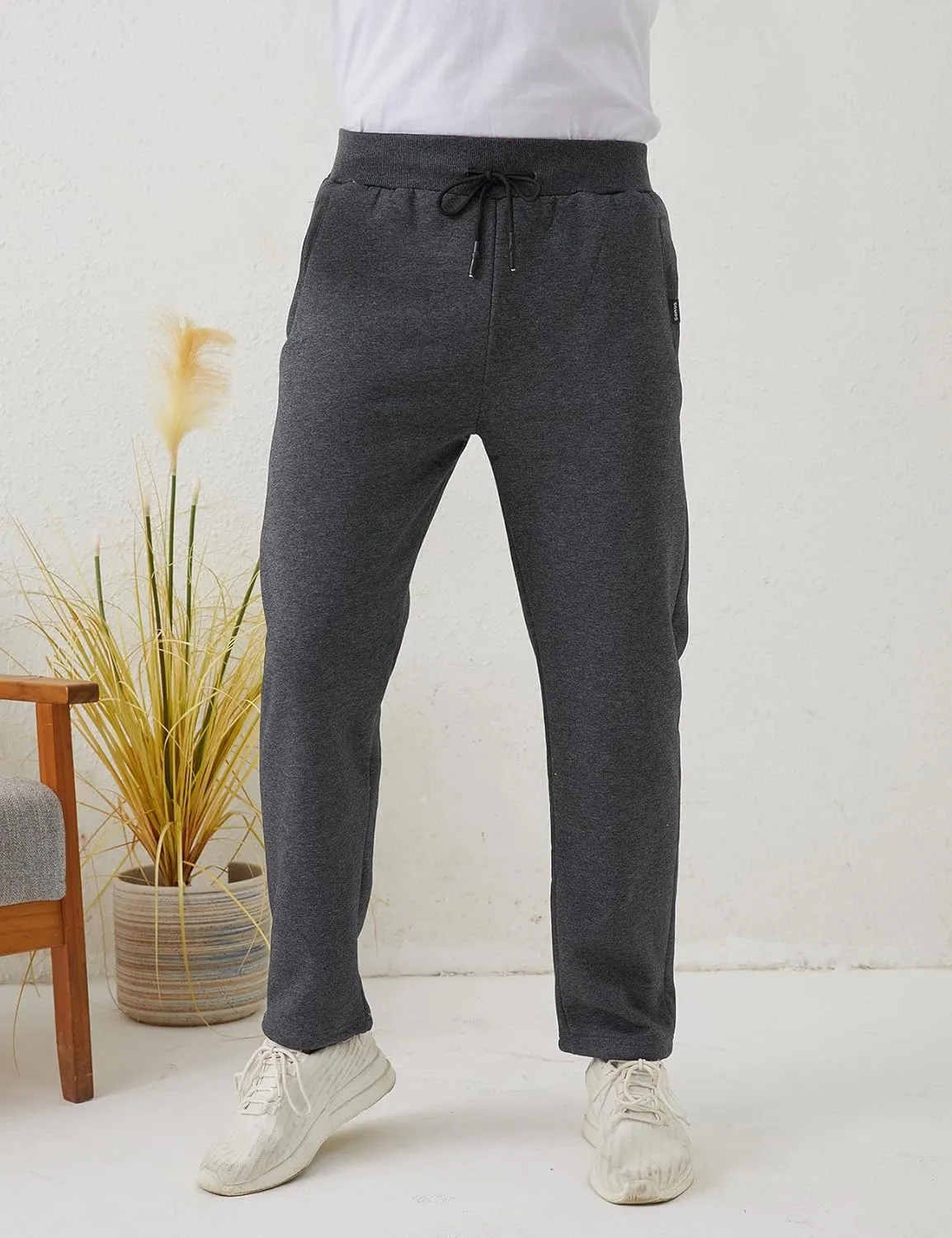 Gihuo Men Sweatpants Sherpa Fleece Lined Sweatpants Winter Thermal Active Outdoor Sports Track Jogger Pants