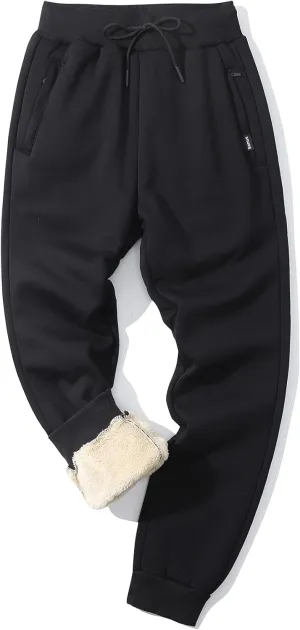 Gihuo Men Sweatpants Sherpa Fleece Lined Sweatpants Winter Thermal Active Outdoor Sports Track Jogger Pants
