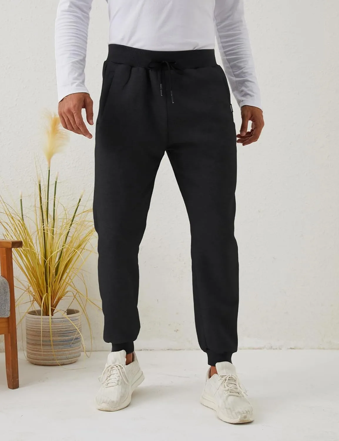 Gihuo Men Sweatpants Sherpa Fleece Lined Sweatpants Winter Thermal Active Outdoor Sports Track Jogger Pants