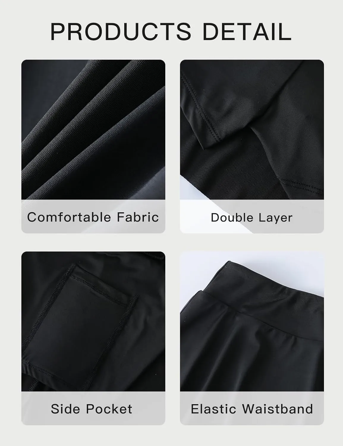 Girls Tennis Skirts, Casual Cute Kids Girls Athletic Skorts with Pocket Liner, Workout Sports Running Shorts, 5-14Y