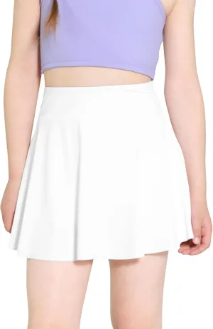 Girls Tennis Skirts, Casual Cute Kids Girls Athletic Skorts with Pocket Liner, Workout Sports Running Shorts, 5-14Y