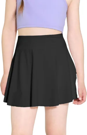 Girls Tennis Skirts, Casual Cute Kids Girls Athletic Skorts with Pocket Liner, Workout Sports Running Shorts, 5-14Y