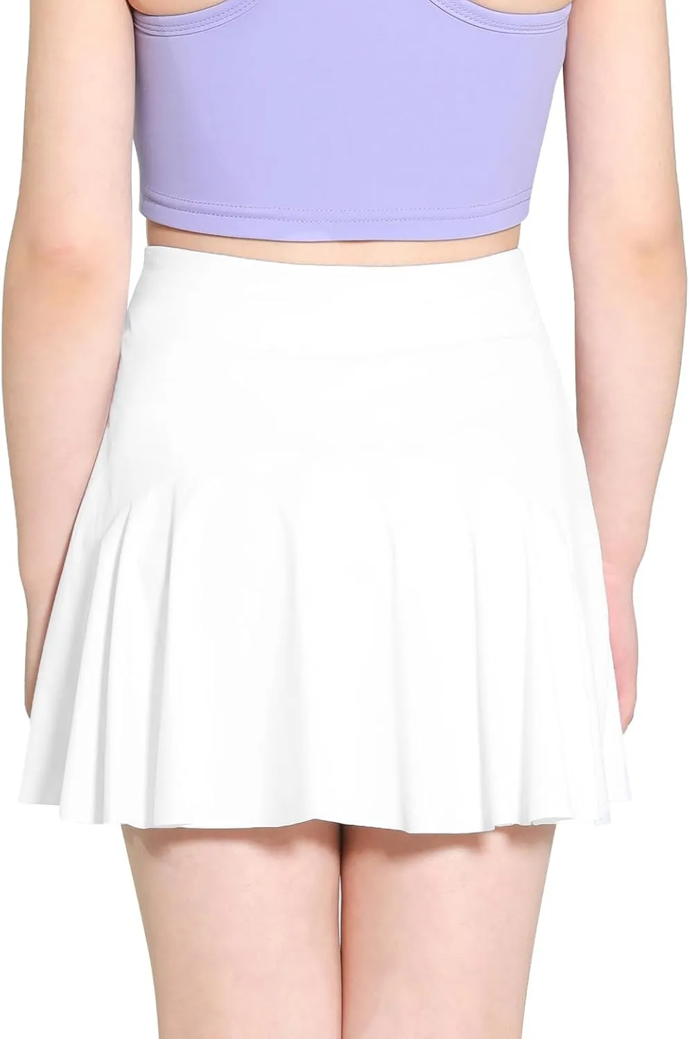 Girls Tennis Skirts, Casual Cute Kids Girls Athletic Skorts with Pocket Liner, Workout Sports Running Shorts, 5-14Y