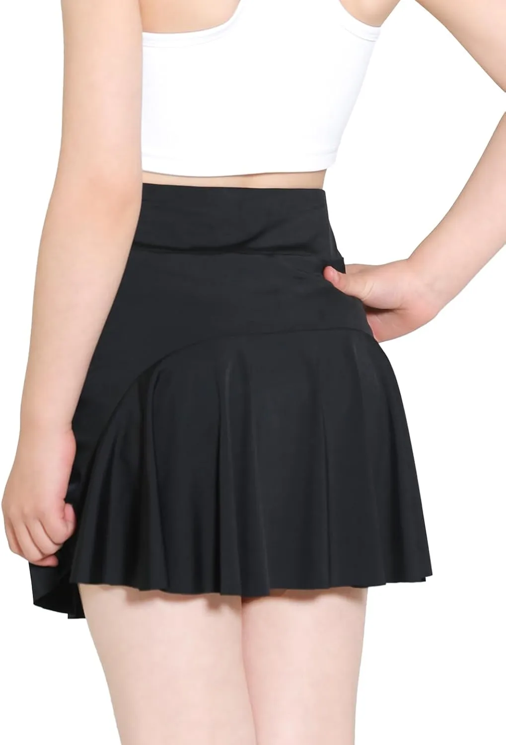 Girls Tennis Skirts, Casual Cute Kids Girls Athletic Skorts with Pocket Liner, Workout Sports Running Shorts, 5-14Y