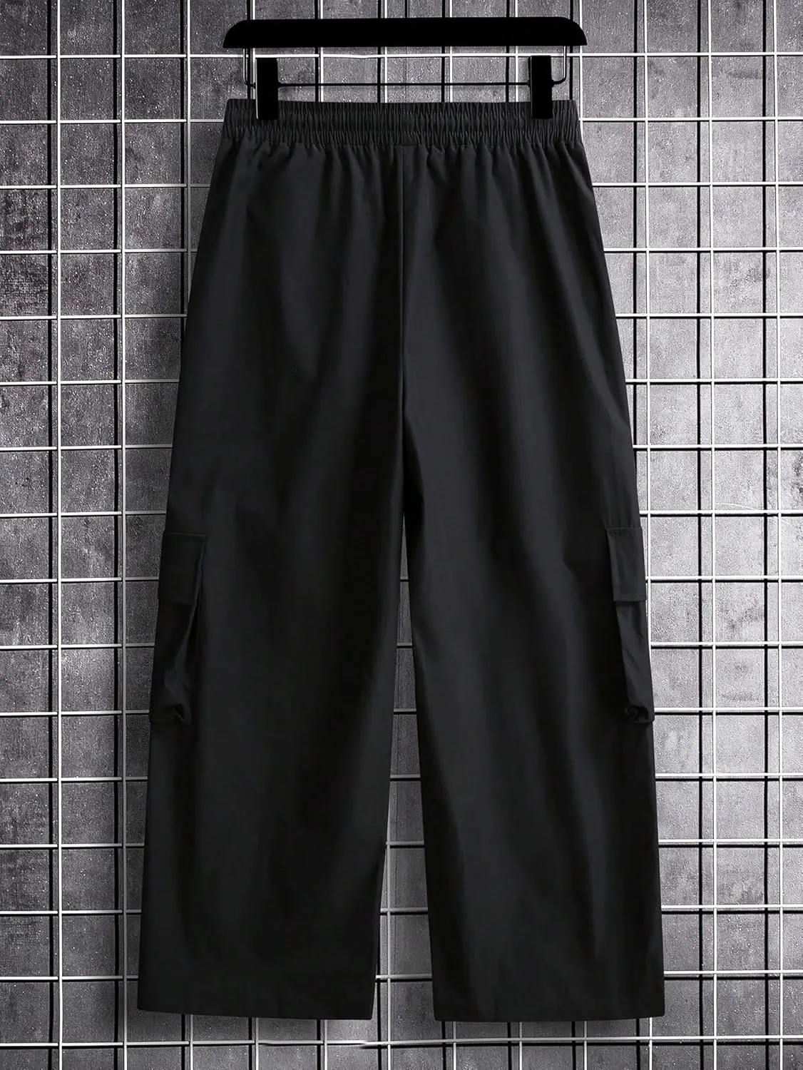 GORGLITTER Men's Baggy Cargo Pants Wide Leg Sweatpants Loose Streetwear Pants Trousers Parachute Pants