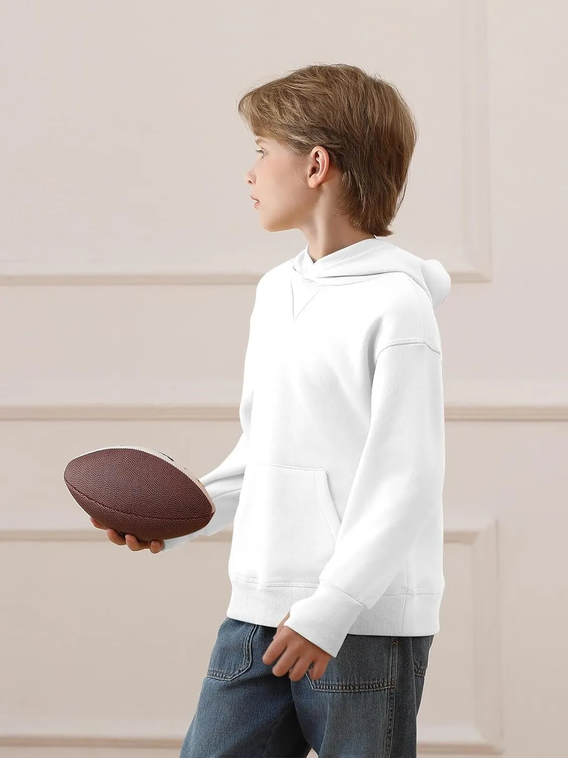 Haloumoning Boys' Fleece Hooded Sweatshirt Kids Long Sleeve Pullover Hoodies with Pocket 4-14Y