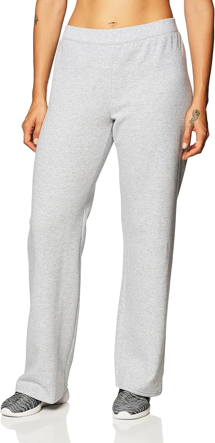 Hanes Womens EcoSmart Fleece Petite Sweatpants, Open Bottom Sweatpants, Petite, 28.5''