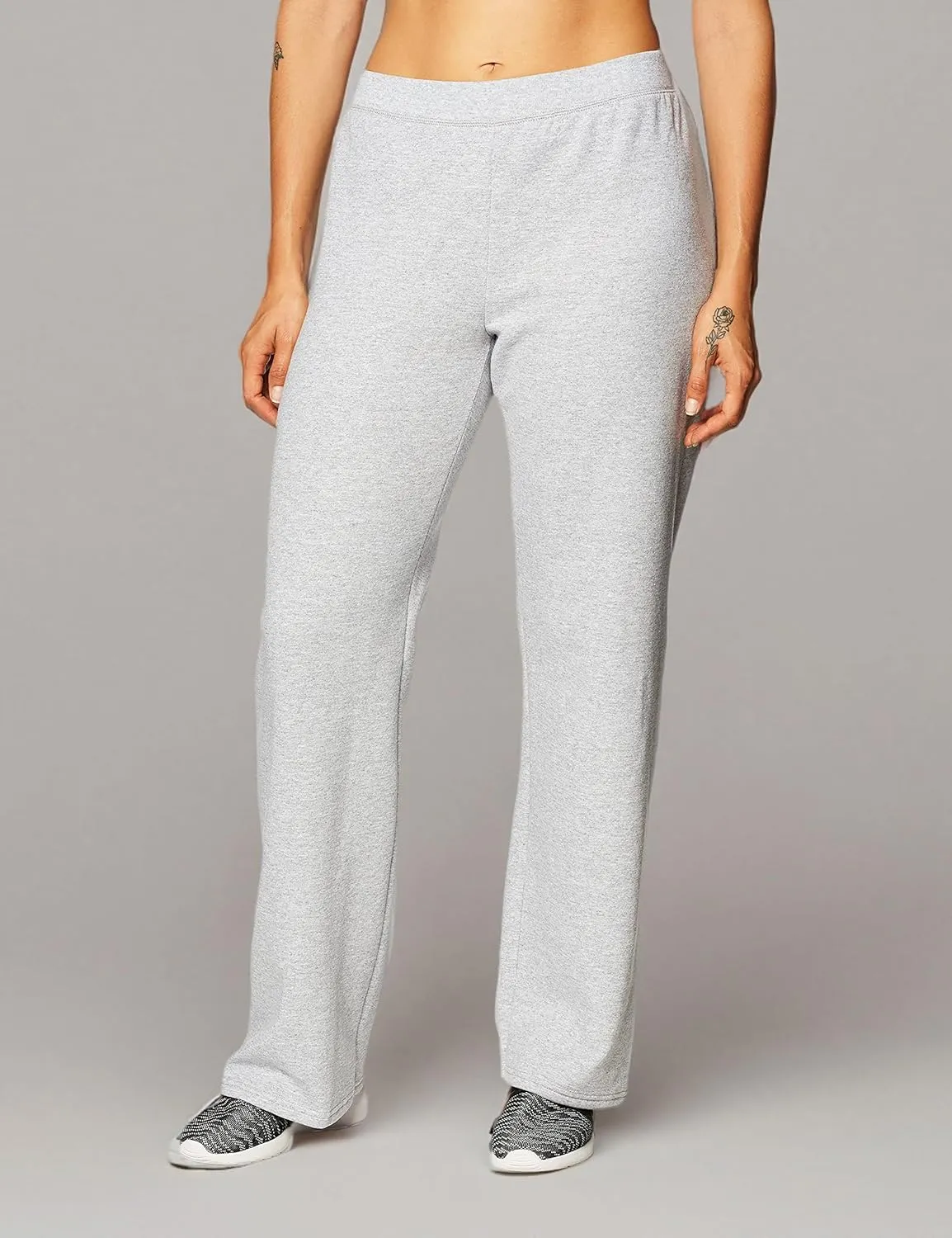 Hanes Womens EcoSmart Fleece Petite Sweatpants, Open Bottom Sweatpants, Petite, 28.5''