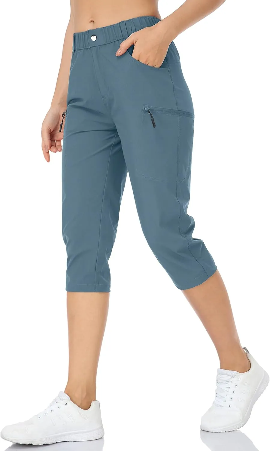Hiking Pants for Women Lightweight Outdoor Cargo Capri for Athletic Casual with UPF 50 Quick Dry Zip Pockets