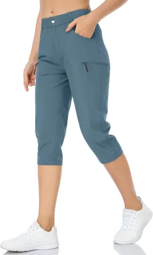 Hiking Pants for Women Lightweight Outdoor Cargo Capri for Athletic Casual with UPF 50 Quick Dry Zip Pockets