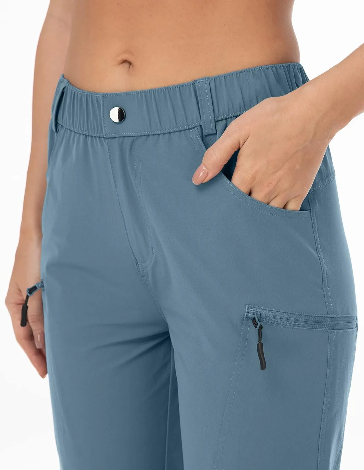 Hiking Pants for Women Lightweight Outdoor Cargo Capri for Athletic Casual with UPF 50 Quick Dry Zip Pockets