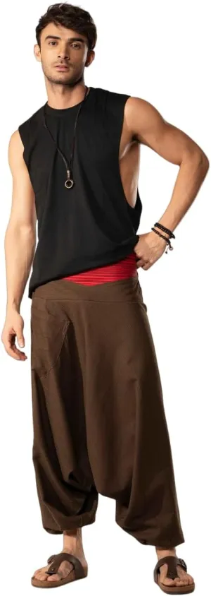 Hippie Music Festival Outfits for Men, Loose Baggy Yoga Harem Pants, Rave Party Dance Pants