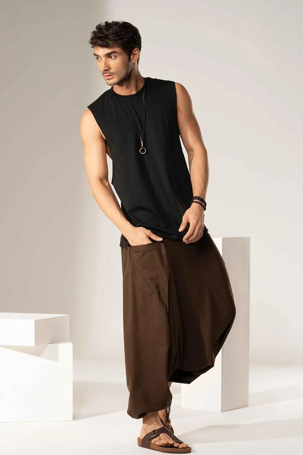 Hippie Music Festival Outfits for Men, Loose Baggy Yoga Harem Pants, Rave Party Dance Pants