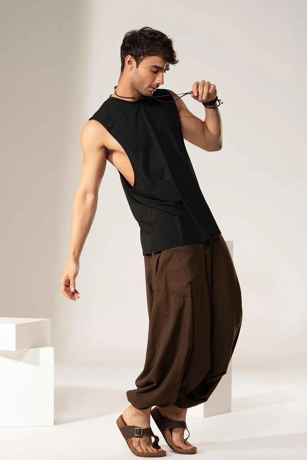 Hippie Music Festival Outfits for Men, Loose Baggy Yoga Harem Pants, Rave Party Dance Pants