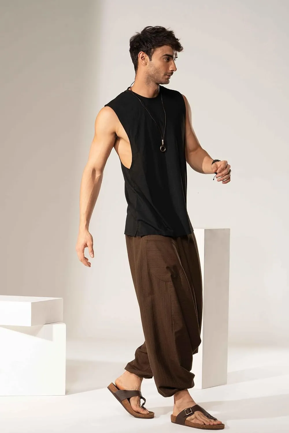 Hippie Music Festival Outfits for Men, Loose Baggy Yoga Harem Pants, Rave Party Dance Pants