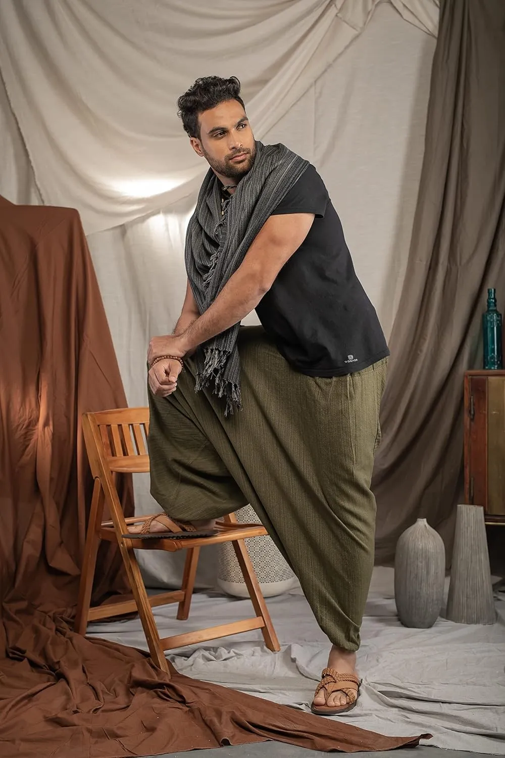 Hippie Music Festival Outfits for Men, Loose Baggy Yoga Harem Pants, Rave Party Dance Pants