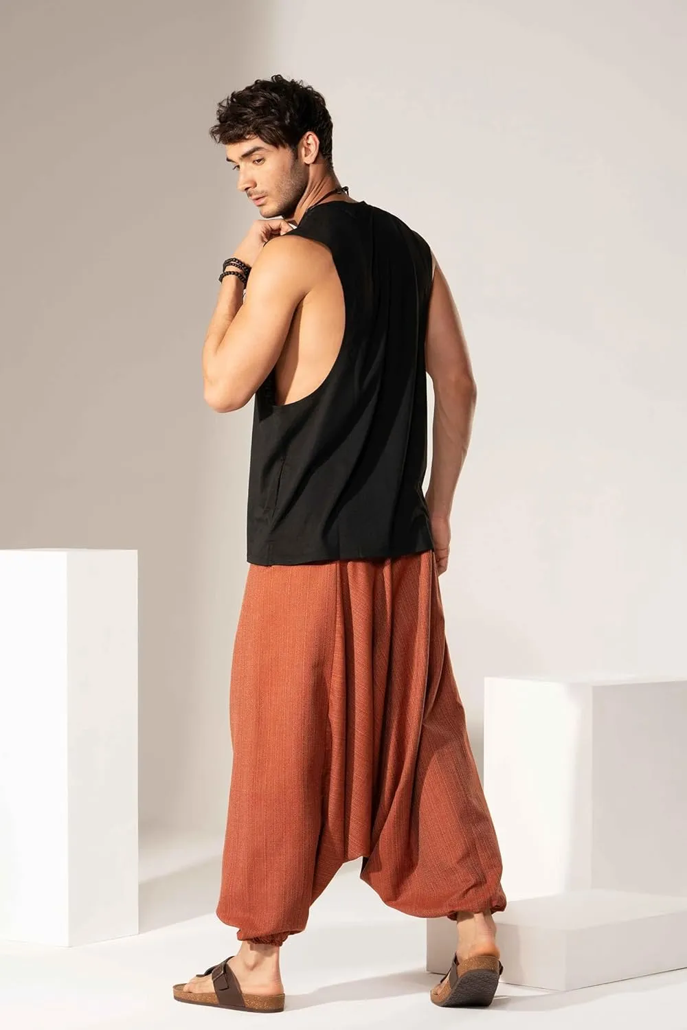 Hippie Music Festival Outfits for Men, Loose Baggy Yoga Harem Pants, Rave Party Dance Pants