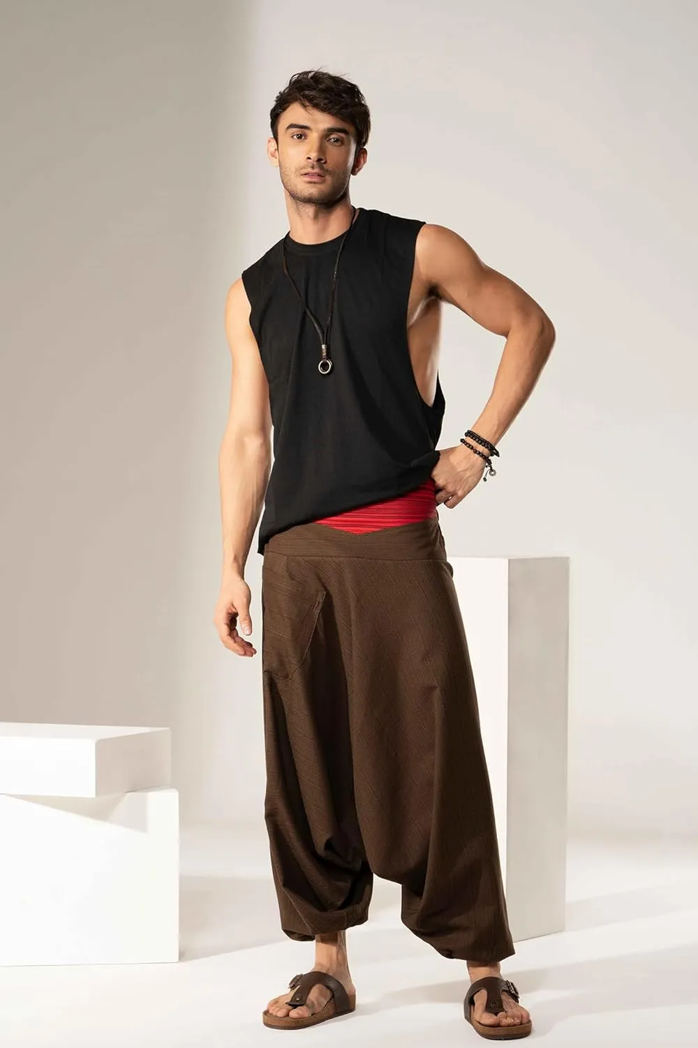 Hippie Music Festival Outfits for Men, Loose Baggy Yoga Harem Pants, Rave Party Dance Pants