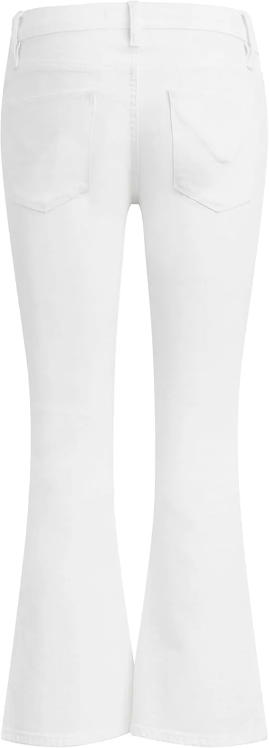 HUDSON Women's Petite Nico Mid Rise Cropped Bootcut Jean