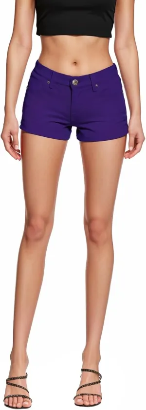 Hybrid & Company Womens Super Comfy 3 inch Inseam Butt Lifting Stretch Twill/Denim Shorts