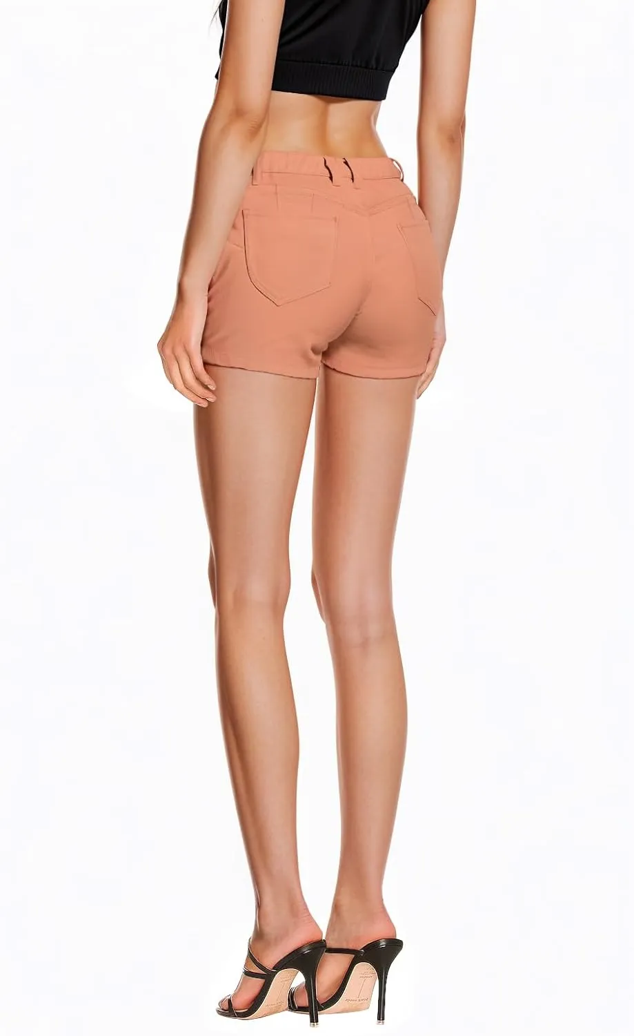 Hybrid & Company Womens Super Comfy 3 inch Inseam Butt Lifting Stretch Twill/Denim Shorts