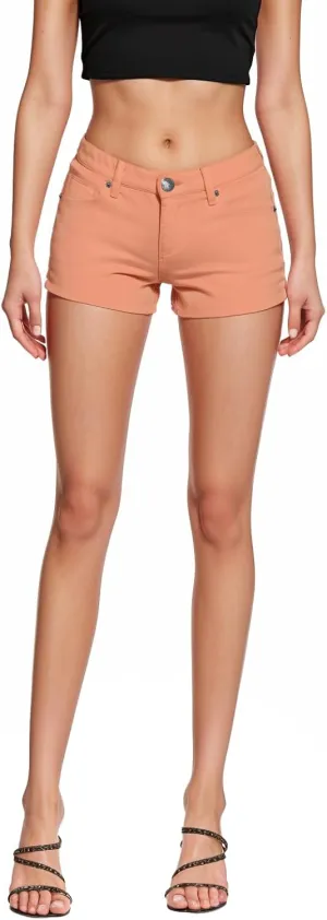 Hybrid & Company Womens Super Comfy 3 inch Inseam Butt Lifting Stretch Twill/Denim Shorts