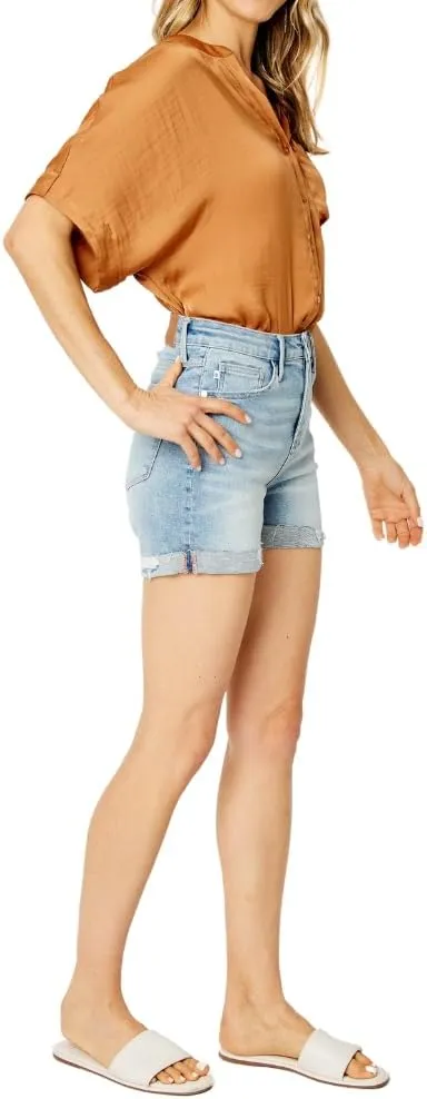 Judy Blue High Waist Destroy Cuffed Cut Off Shorts