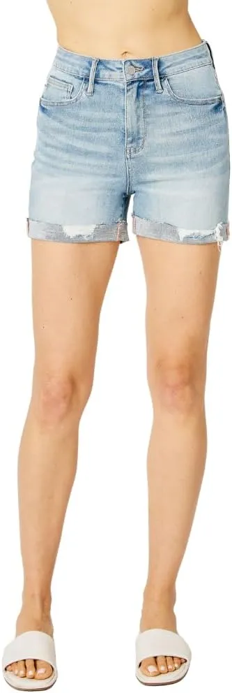 Judy Blue High Waist Destroy Cuffed Cut Off Shorts