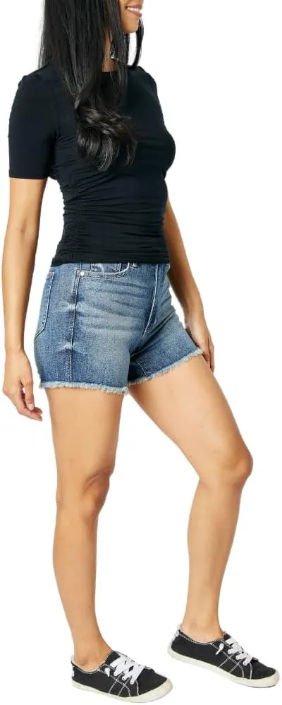 Judy Blue High Waist Tummy Control Fray Hem Shorts