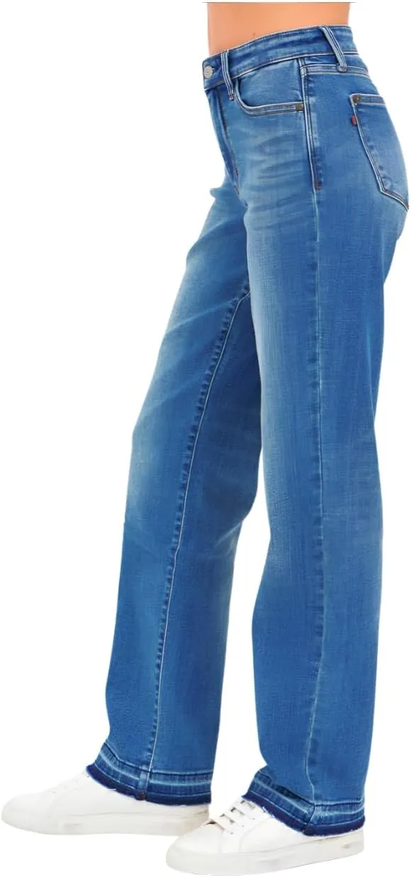 Judy Blue Mid Rise Release Hem Jeans
