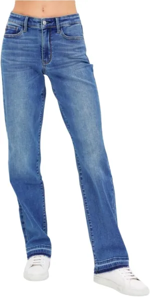 Judy Blue Mid Rise Release Hem Jeans