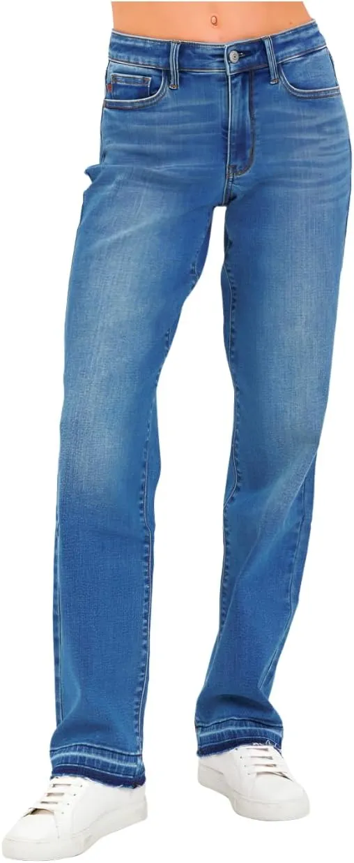Judy Blue Mid Rise Release Hem Jeans